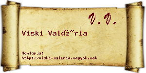 Viski Valéria névjegykártya